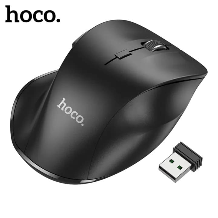 Hoco GM24 Wireless Mouse Dual Mode Bluetooth 2.4gHz USB Side Buttons Wireless Mouse view 1