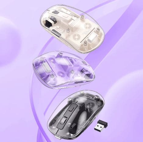 Hoco GM29 2.4g Bluetooth Dual Mode Silent Wireless Transparent Mouse view 3