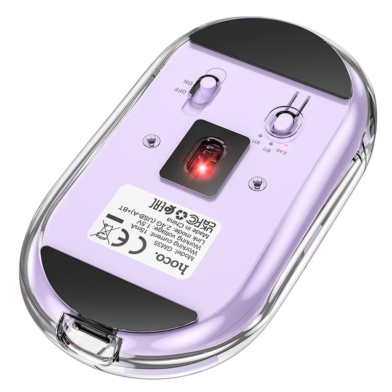HOCO GM35 Dual-Mode Wireless Mouse Bluetooth 5.2 And 2.4GHz Connection view 3