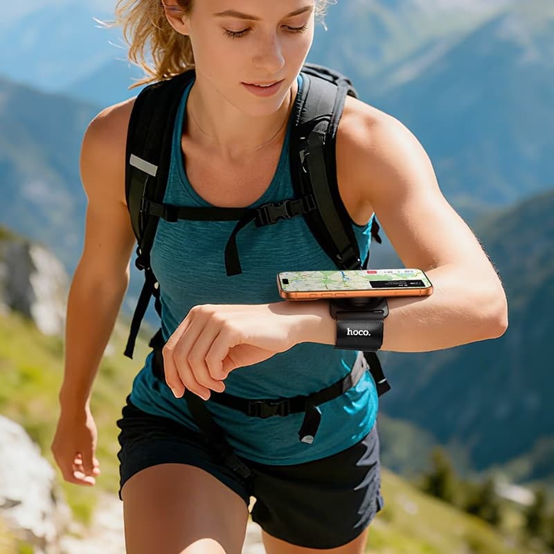 Hoco GT20 Magnetic 360° Rotating Wrist & Armband Phone Holder for Sports & Outdoor Fitness view 3