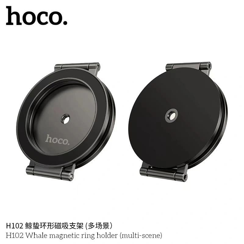 Hoco H102 Whale Magnetic Phone Ring Holder - Zinc Alloy Dual Magnetic Base view 3