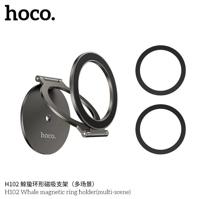Hoco H102 Whale Magnetic Phone Ring Holder - Zinc Alloy Dual Magnetic Base view 2