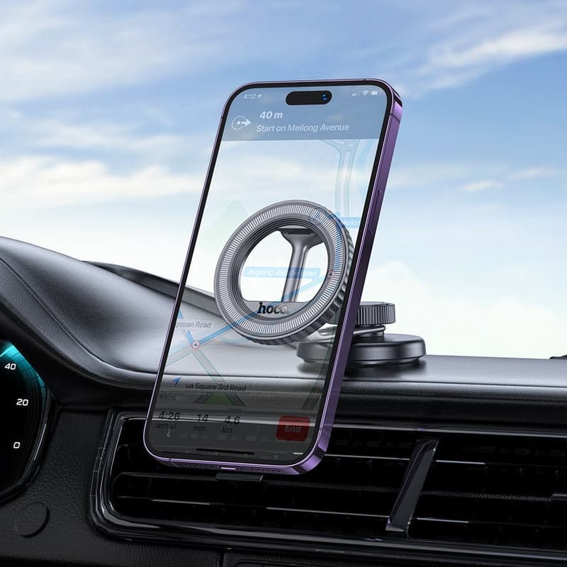 Hoco H77 View Folding Magnetic Ring Car Center Console Holder view 2