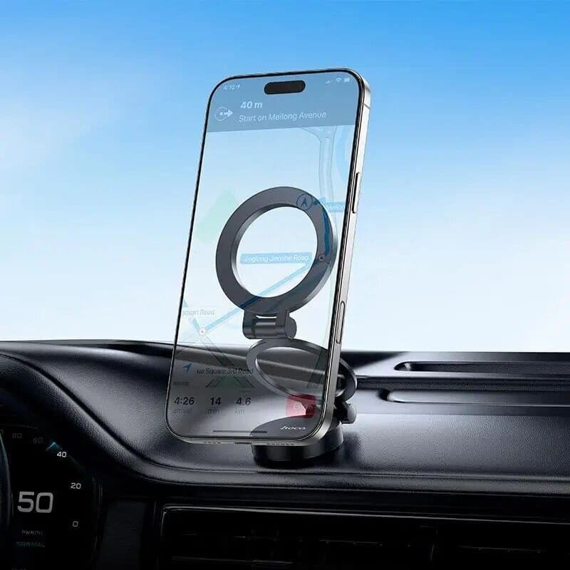 Hoco H98 MagSafe Magnetic Car Mount - Zinc Alloy 360° Rotation view 6