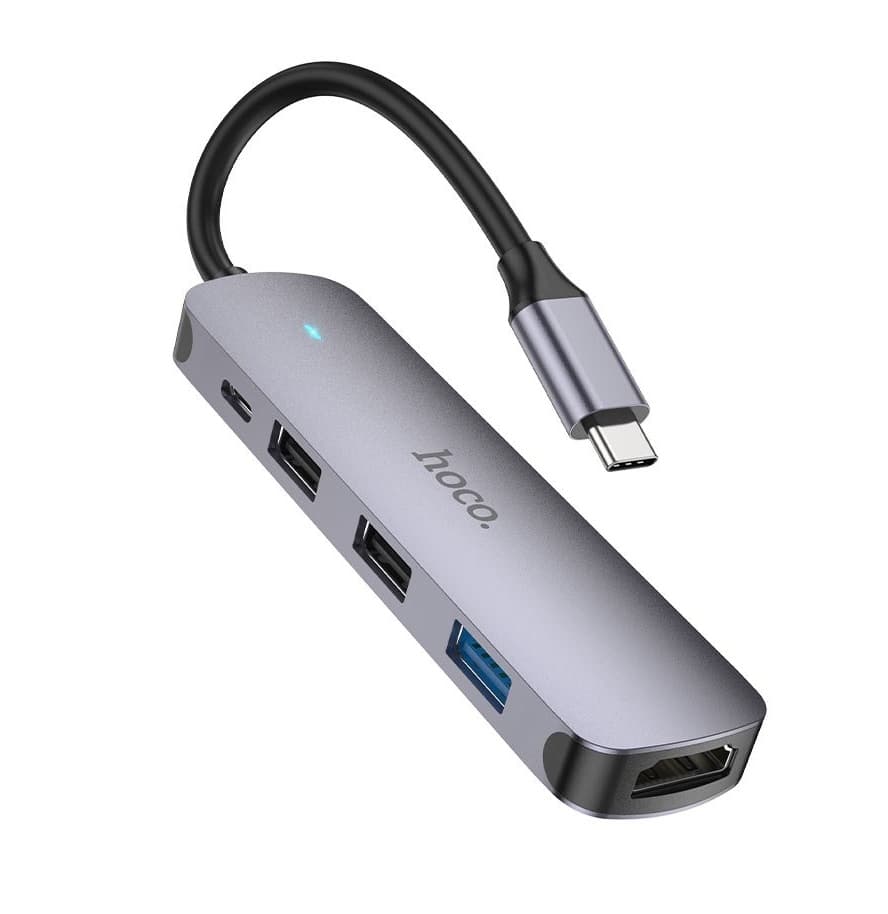HOCO HB27 Type C Hub HDTV + USB3.0 + USB2.0*2 + PD view 1