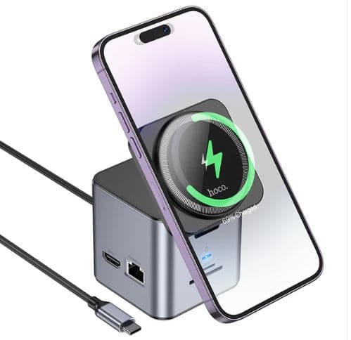 Hoco HB49 9 In 1 Wireless Fast Mobile Charger Desktop Station view 1