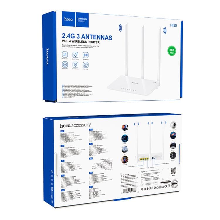 Hoco HI30 2.4G Three Antennas WiFi 4 Wireless Router view 5