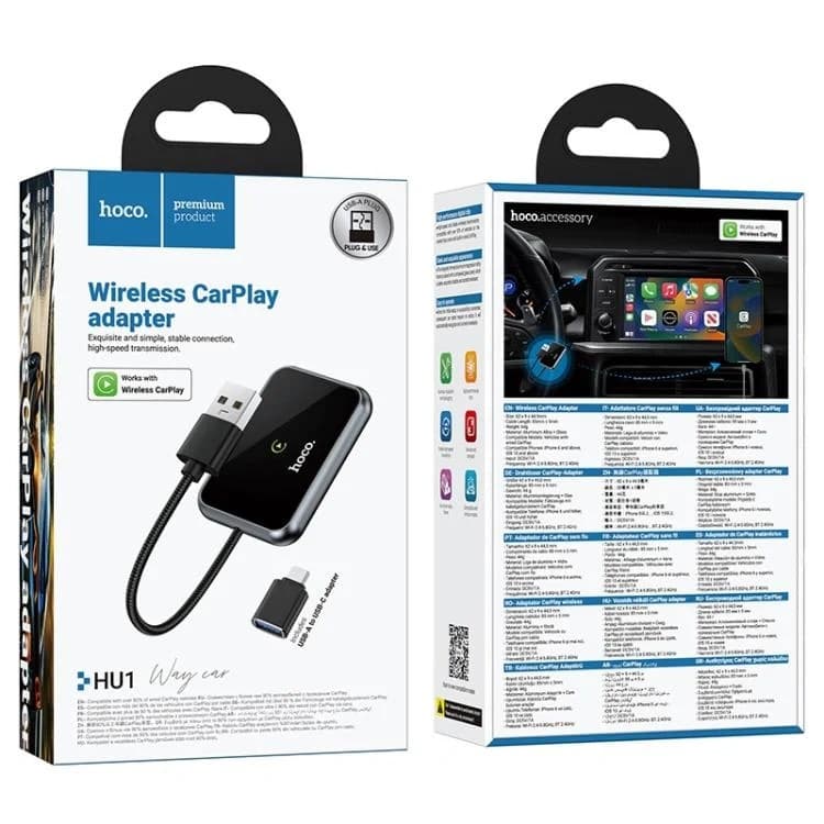 Hoco HU1 Way Wireless CarPlay Adapter For Cars view 4