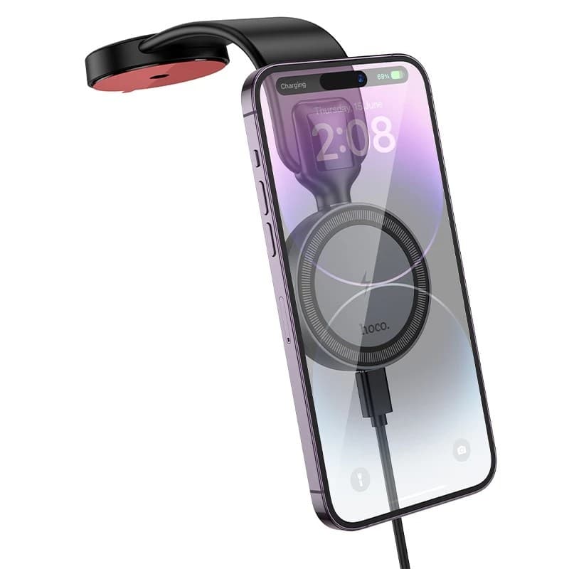 Hoco HW29 Ring Magnetic Wireless Fast Charging Car Phone Holder view 1