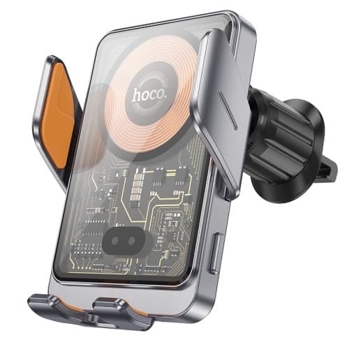 Hoco HW7 Transparent Discovery Edition Air Outlet Infrared Wireless Fast Charging Car Phone Holder view 1