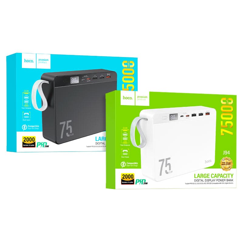 Hoco J94 22.5W 75000mAh Powerbank With LED Display view 4