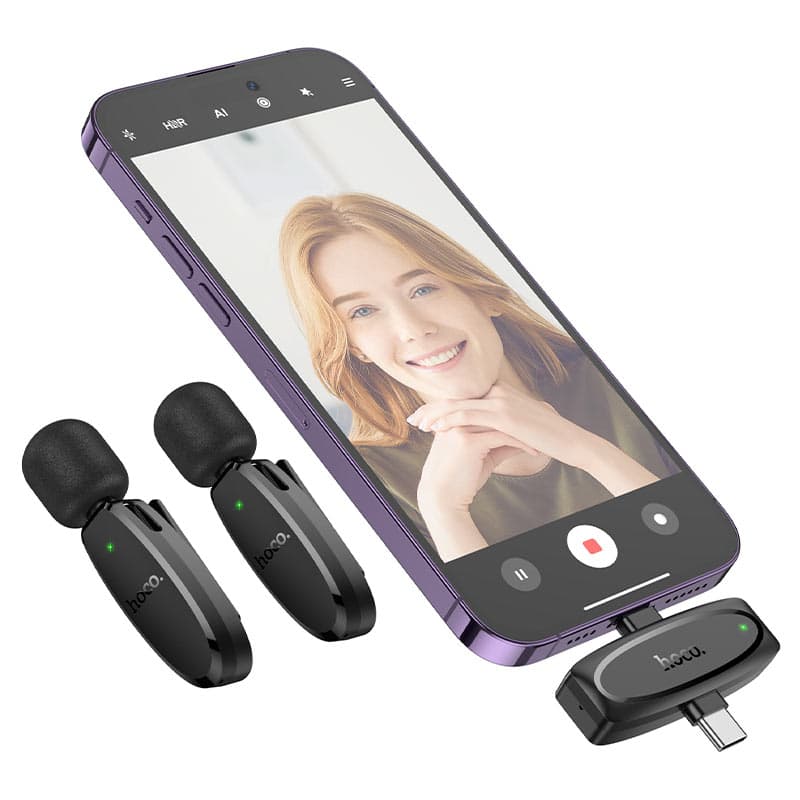 Hoco L15 iP+Type-C Dual Wireless Microphone view 2