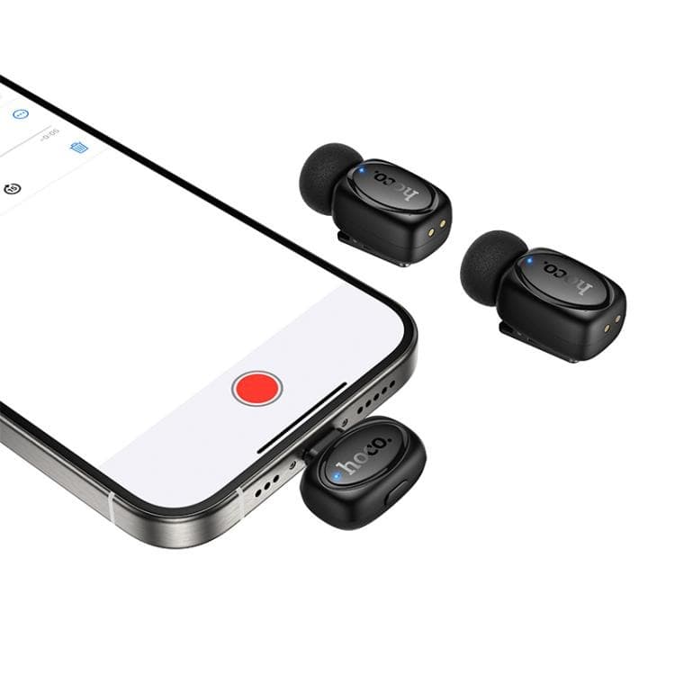 HOCO L19 Dual-Mic Lavalier Wireless Microphone USB-C + Lightning Adapter view 3