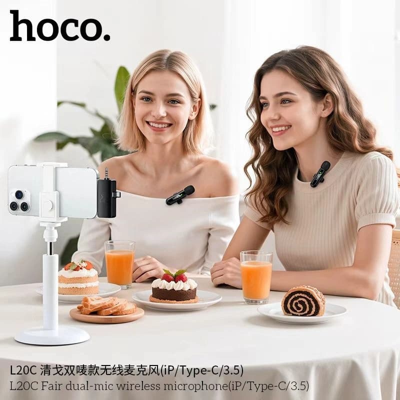 Hoco L20C Fair Dual-Mic Wireless Microphone (iP/Type-C/3.5) view 3