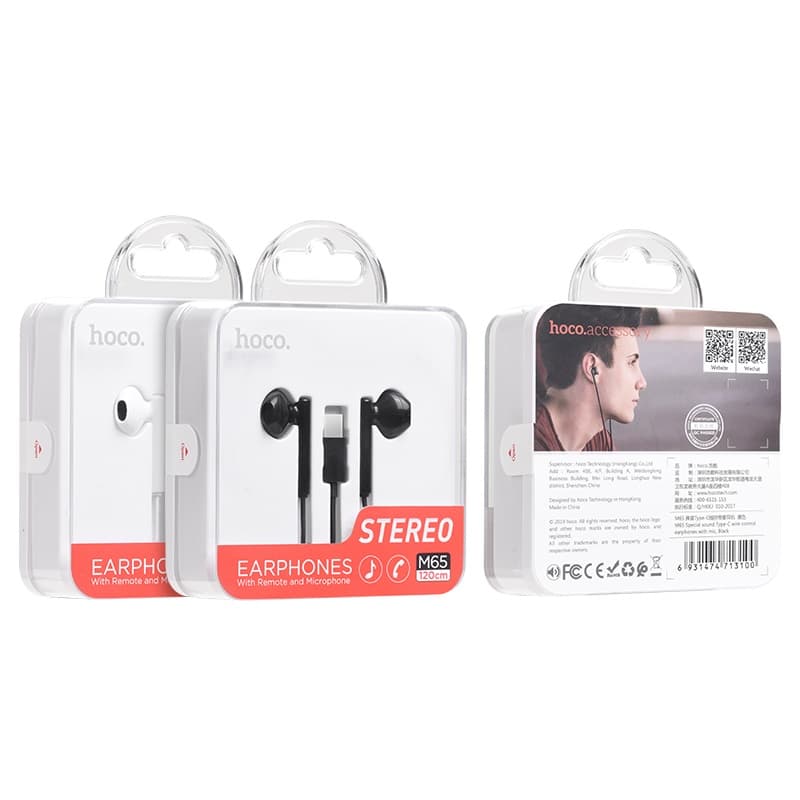Hoco M65 Type C Wired earphone With Mic view 3