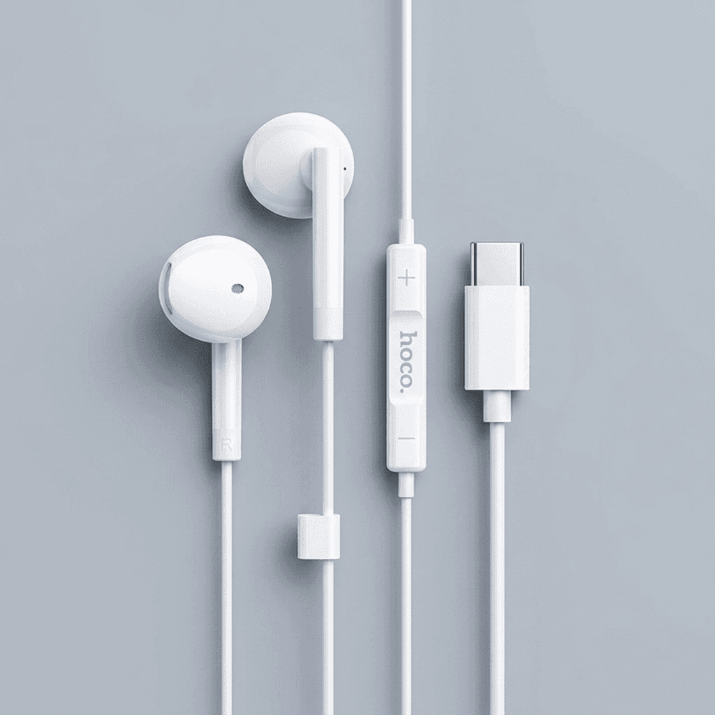 Hoco M95 Type-C Wire-controlled Earphones With Mic & Digital Chip view 1