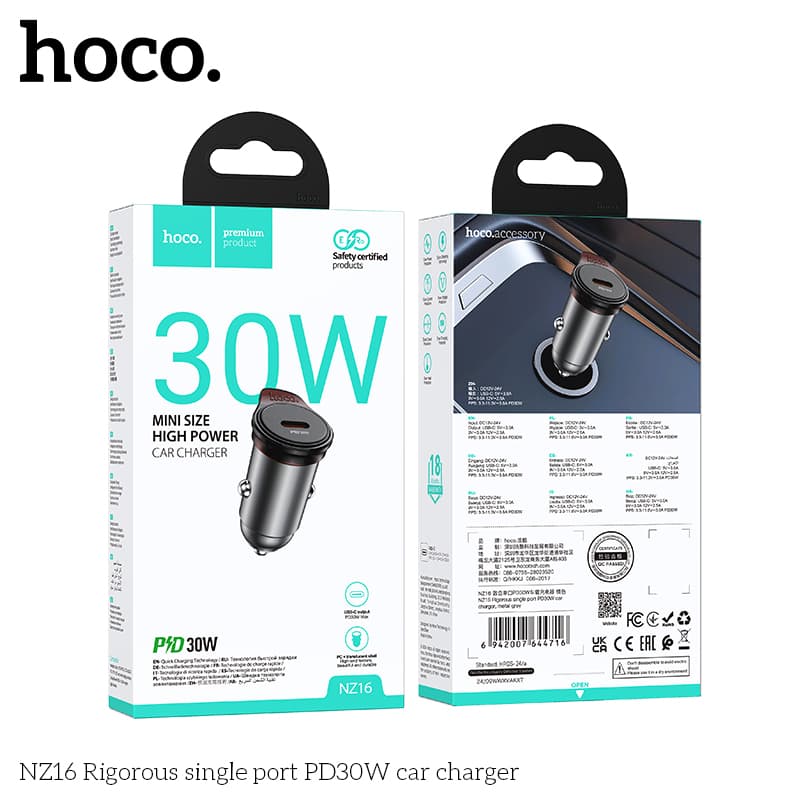 Hoco NZ16 PD30W Single Port Car Charger view 4
