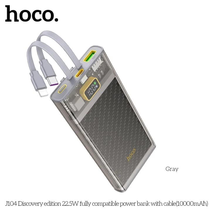Hoco Portable J104 (10000mAh) Powerbank With Cable view 2