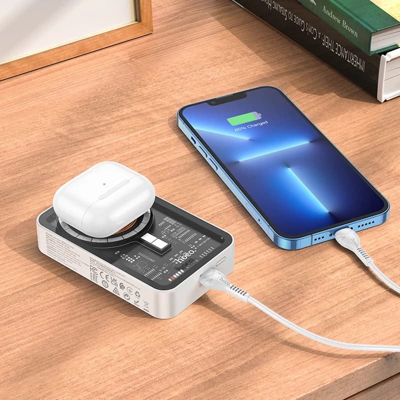 Hoco Q10A 10000 MAH Transparent Discovery Edition MagSafe Magnetic Fast Charging Power Bank view 2