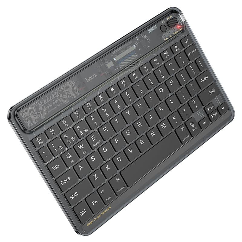 Hoco S55 Wireless Keyboard Transparent Discovery Edition English view 3