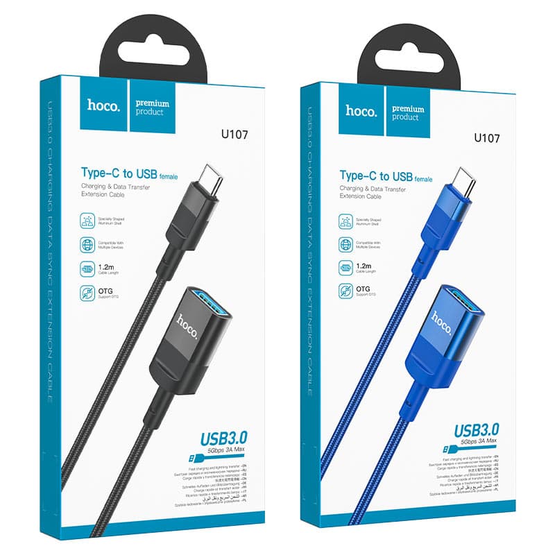 Hoco U107 Extension Cable Type C Male To USB Female USB3.0 view 3