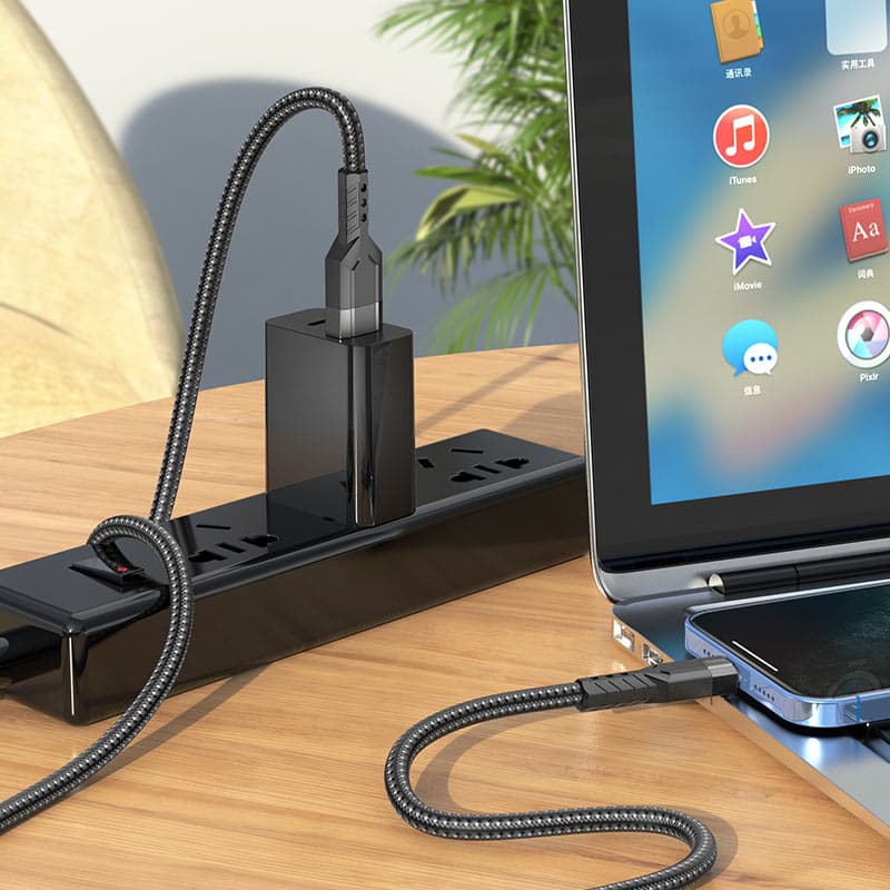 Hoco U110 USB To Lightning Charging Data Sync Data Cable view 3