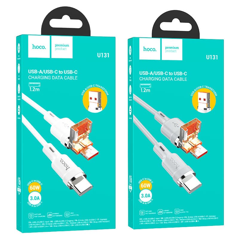 Hoco U131 PD 60W Cable USB / Type-C To Type-C view 3
