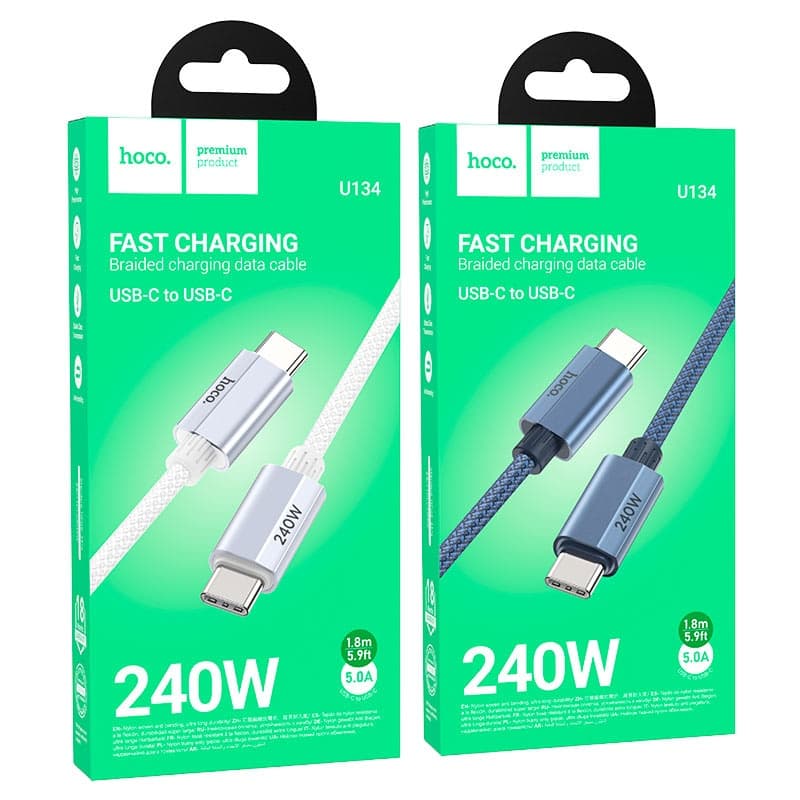 Hoco U134 1.8 Meter Type-C To Type-C PD 240W Fast Charging Data Cable view 5