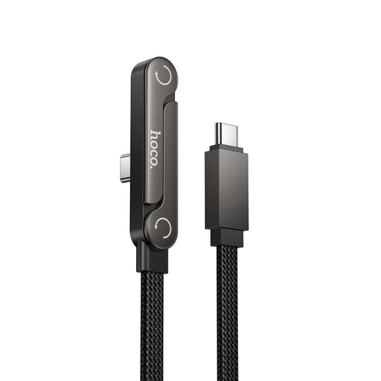 Hoco U150 60W Type-C To Type-C Charging Cable With Folding Stand (1.2m, Black) view 1