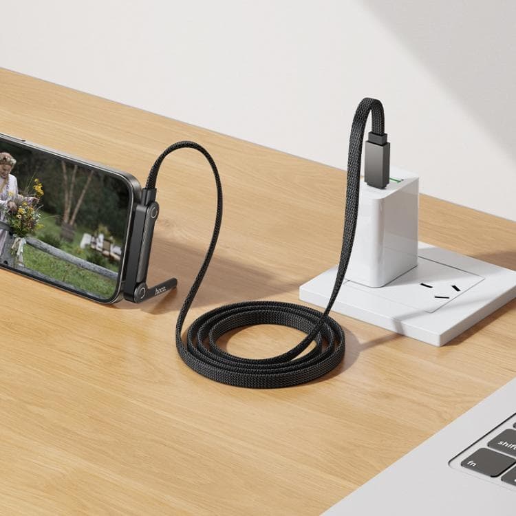 Hoco U150 60W Type-C To Type-C Charging Cable With Folding Stand (1.2m, Black) view 5