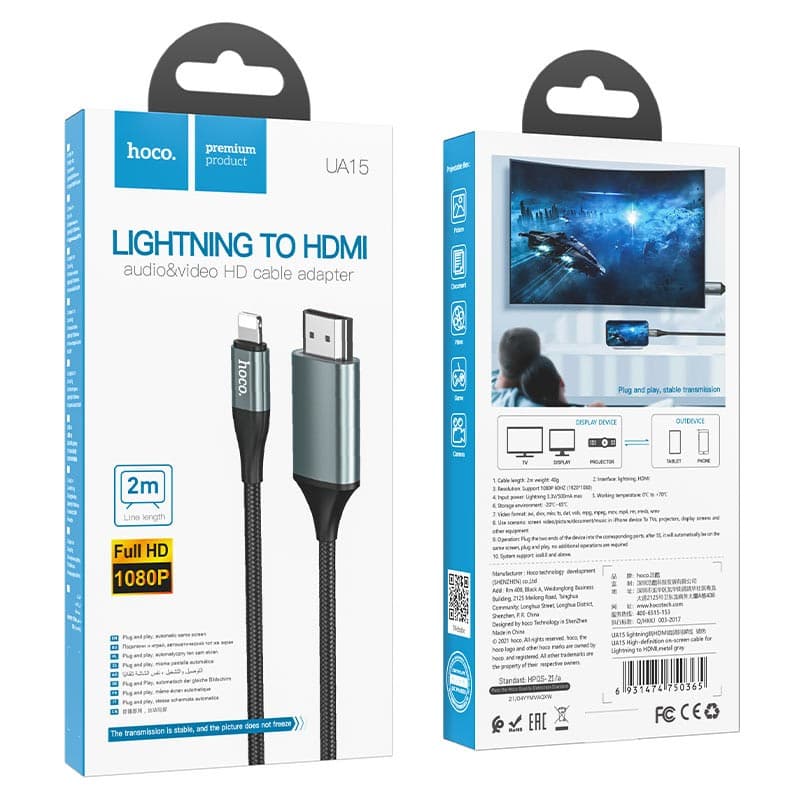 Hoco UA15 Cable Lightning To HDMI view 4
