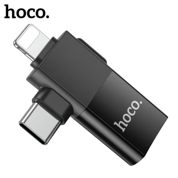 Hoco UA17 iOS /Type C Male To USB Female 2 In 1 Adapter For Converter Date Transmission OTG Adapter view 1