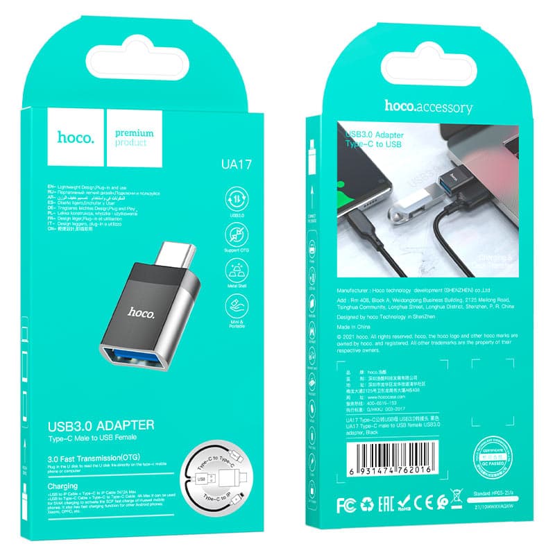 Hoco UA17 Type-C Male To USB Female Adapter view 4
