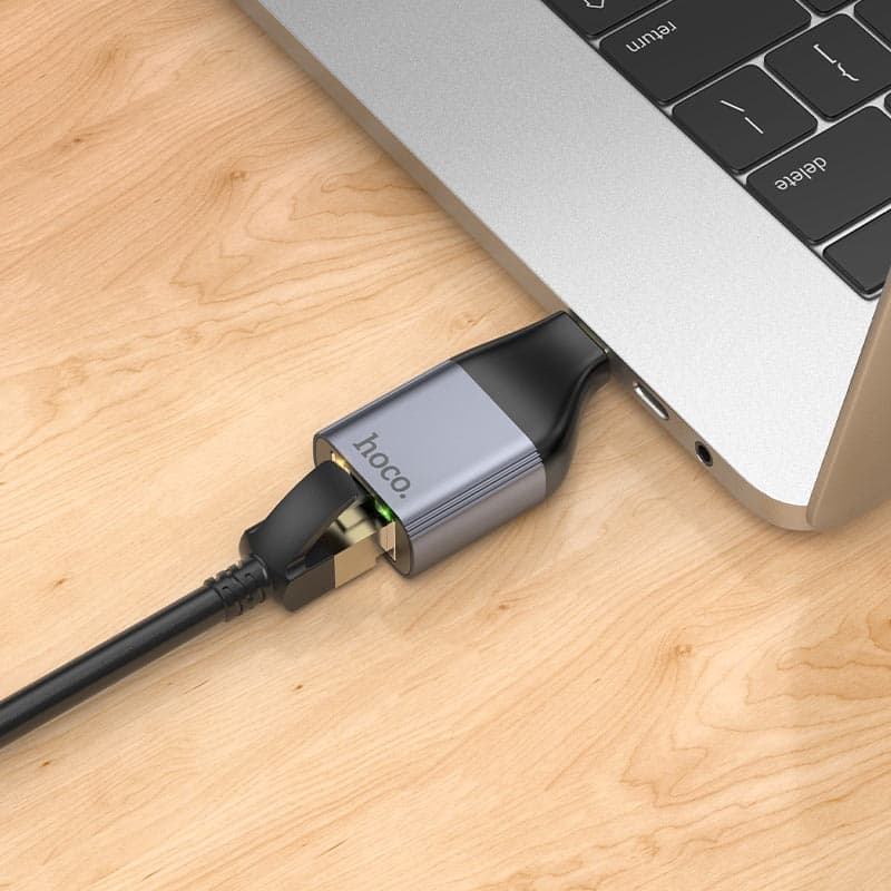 Hoco UA35 Portable Adapter Type-C Male To RJ45 Female view 4
