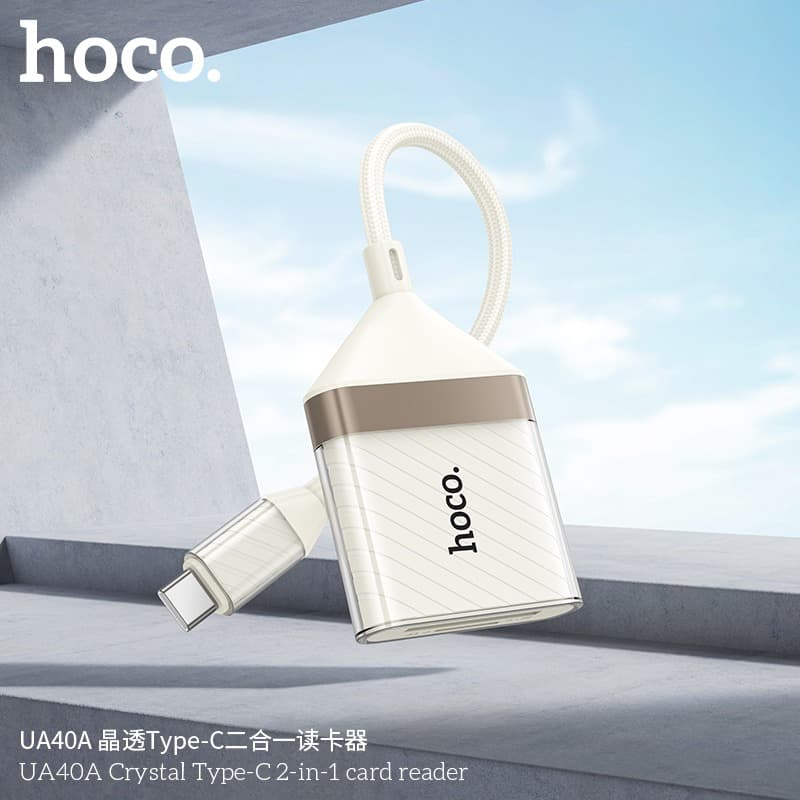 HOCO UA40A Crystal 2 In 1 Card Reader Type-C To SD/TF view 2