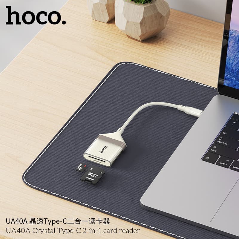 HOCO UA40A Crystal 2 In 1 Card Reader Type-C To SD/TF view 3