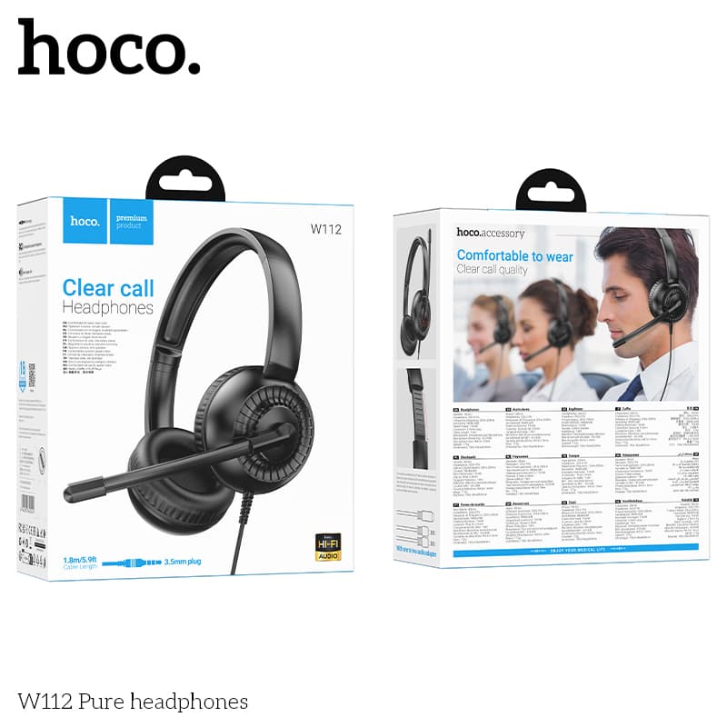 Hoco W112 Wired Headphone With Mic view 4