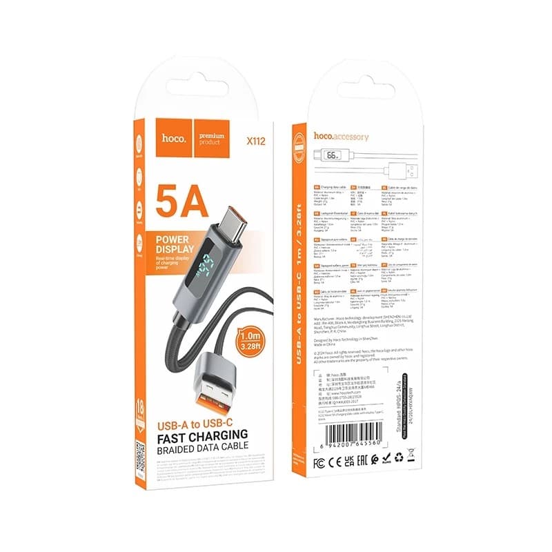 Hoco X112 3A 60W 1M Type C C Digital Display Charging Data Cable view 4