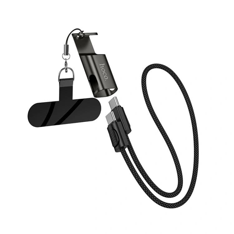 Hoco X126 Fast Charging Cable 60W Type-C to Type-C With Integrated Lanyard And Phone Stand view 1