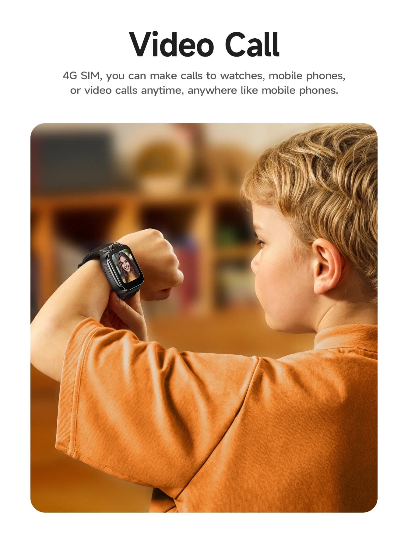HOCO Y104 1.6inch 2.5D HD Touch Screen 4G Children Smartwatch LBS GPS WIFI Positioning Support GSM WCDMA FDD Network view 4