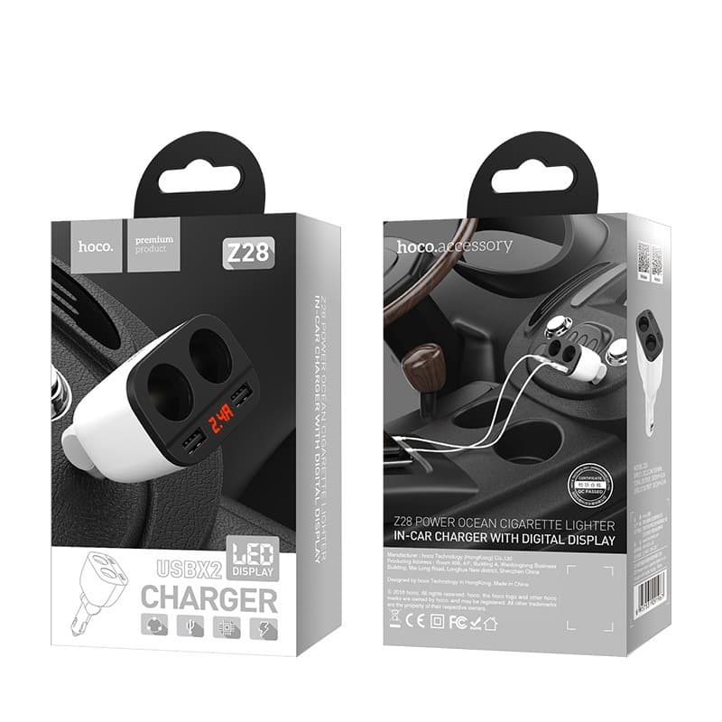 Hoco Z28 Car Charger With Digital Display view 5