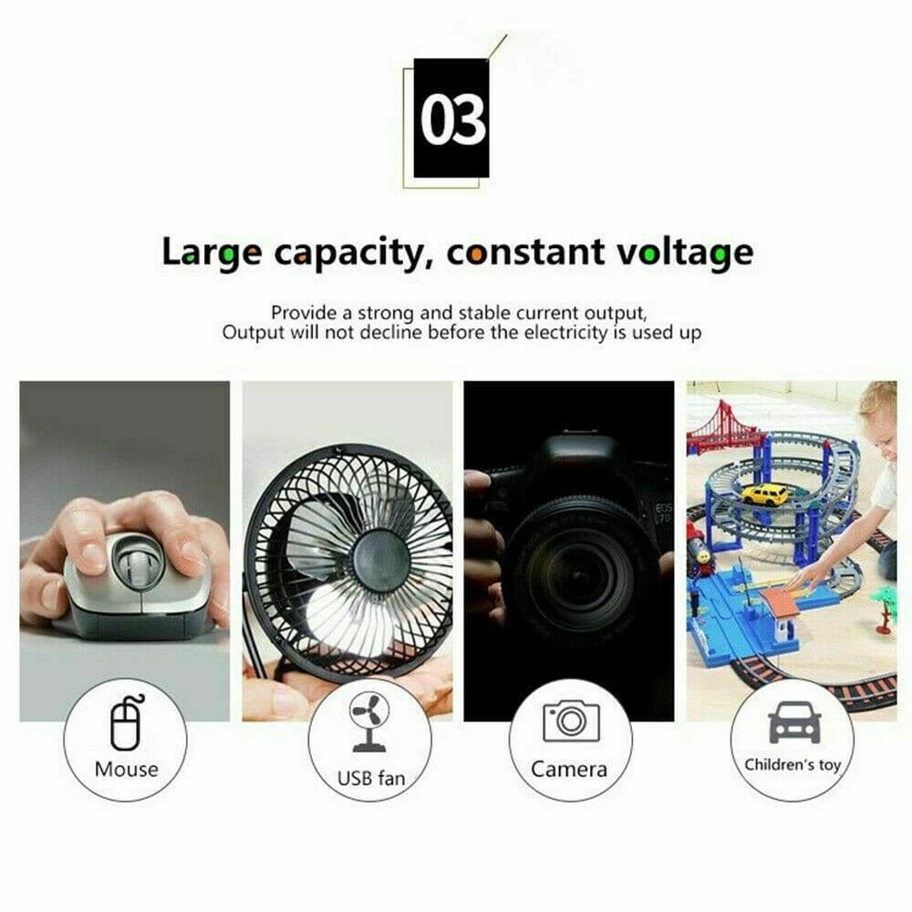 HUAHUI USB Rechargeable Battery 1500mWh AA 2 Piece Pack view 3