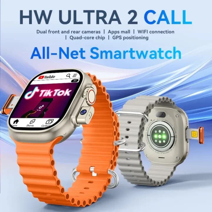 HW Ultra 2 Call 5G Android Watch Dual Camera Sim Card WIFI GPS view 1