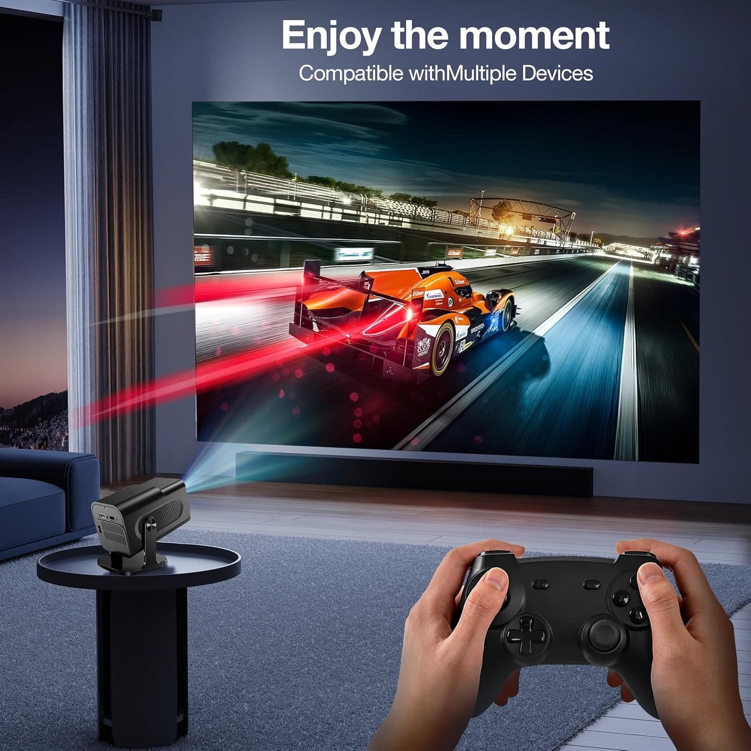HY320 Android 2 In 1 Gaming Projector 2+32GB Android 14 1080P FHD 4K Support view 5