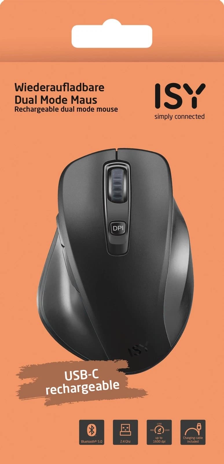 ISY IBM 2000 Rechargeable Dual-Mode Wireless Mouse Bluetooth 5.0 & 2.4GHz USB view 4