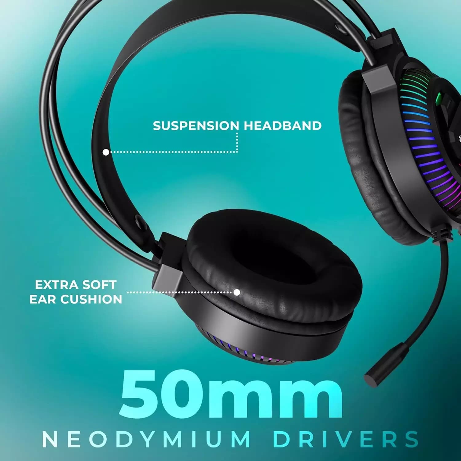 Jedel GH558 RGB Gaming Headphone With Mic view 2