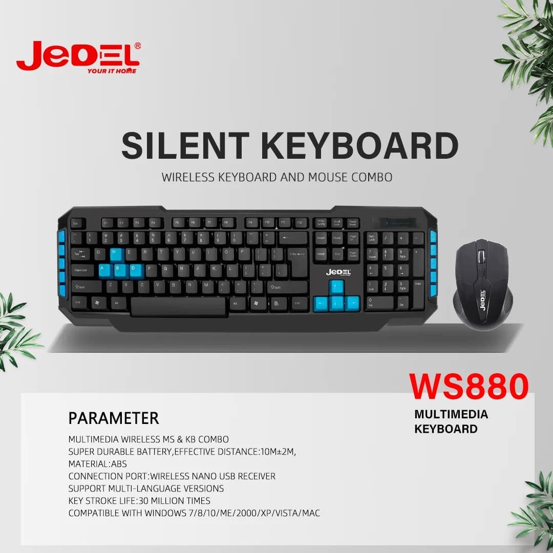 Jedel WS880 Wireless Keyboard Mouse Combo view 4