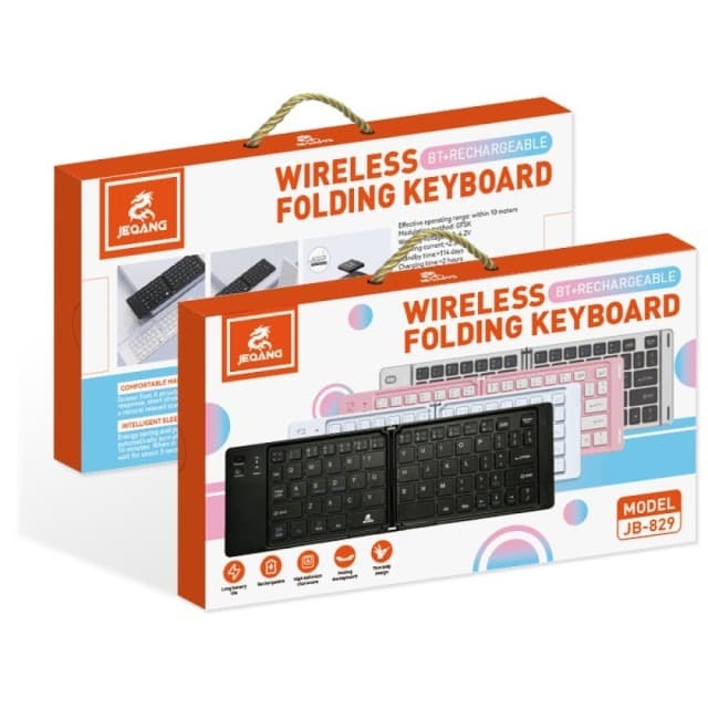 JEQANG JB-829 Wireless Folding Keyboard BT Rechargeable view 5