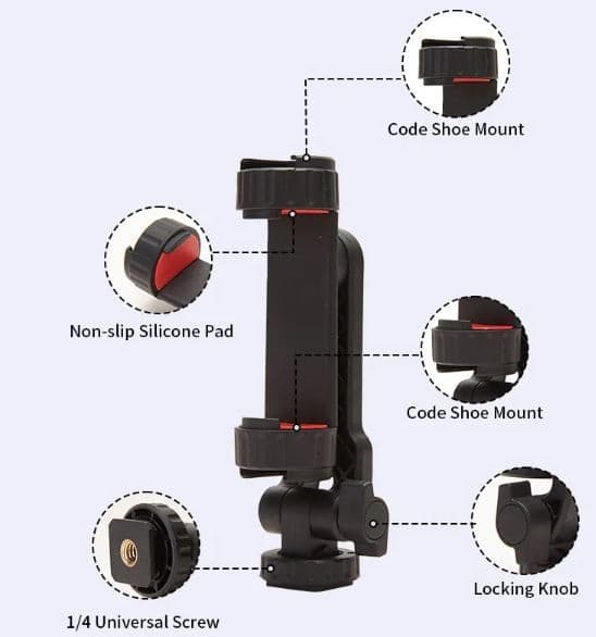 Jmary BH05 Double Cold Shoe Extension Mobile Holder view 2