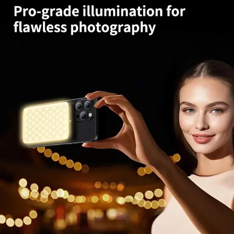 JMARY FM168R Dual-Color Temperature Magnetic Phone Fill Light 160 LED Beads view 4